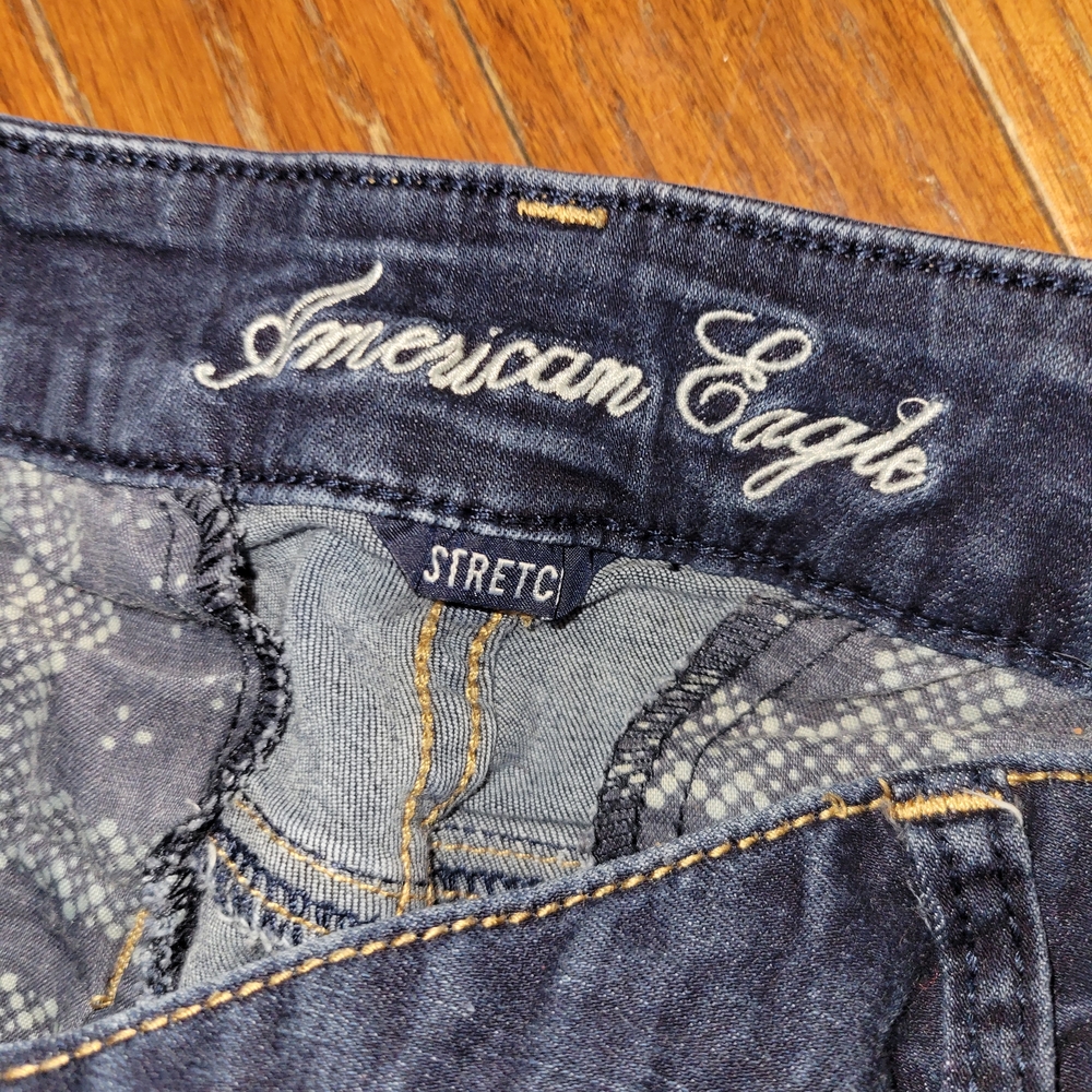 American Eagle Outfitters Women's Dark Blue Stretch Jeans